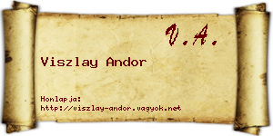 Viszlay Andor névjegykártya
