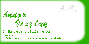 andor viszlay business card